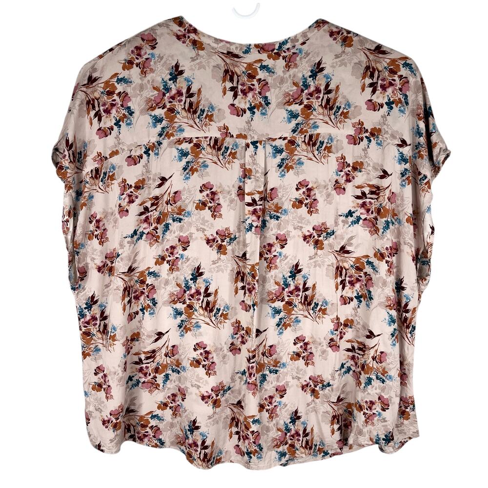 Torrid Floral Button Up Top Shirt 5 Wine Stretch 28 - Picture 2 of 14